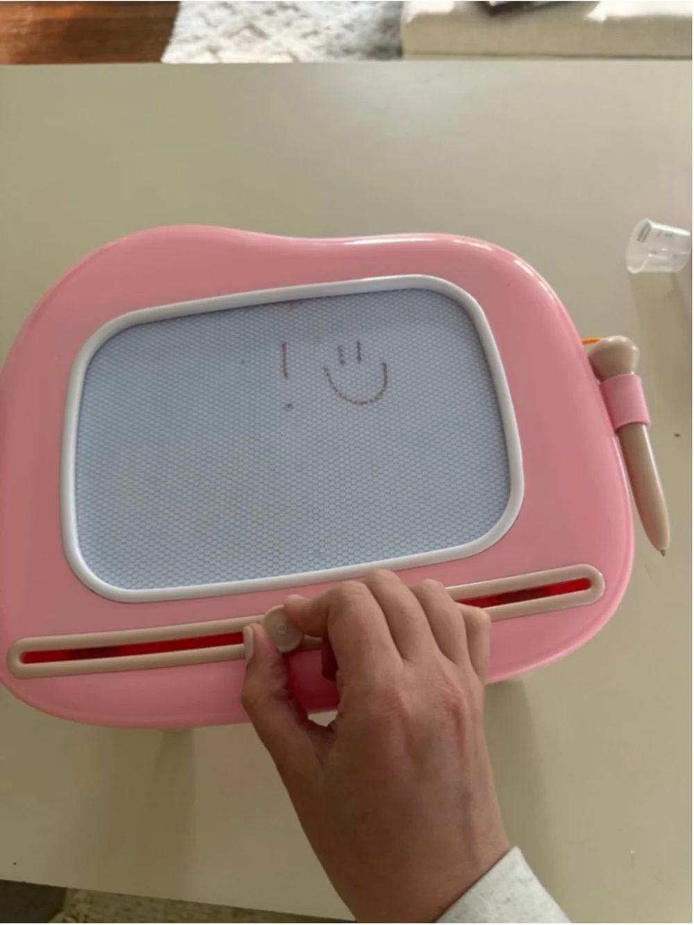 Girls Learning Toy Pink Beige Magnetic Drawing Board One Size